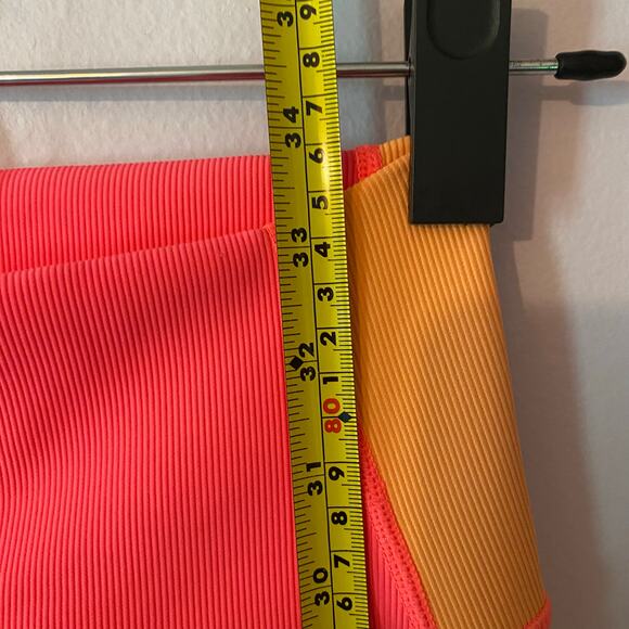 Wilo The Label Women's size Small Pink Orange Ribbed High Rise Leggings Tights - Picture 9 of 11